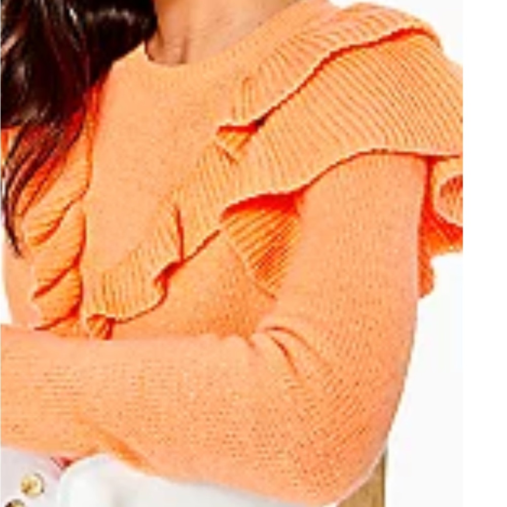 Lily Pulitzer mandarin orange sweater.  Worn once.  Like new condition